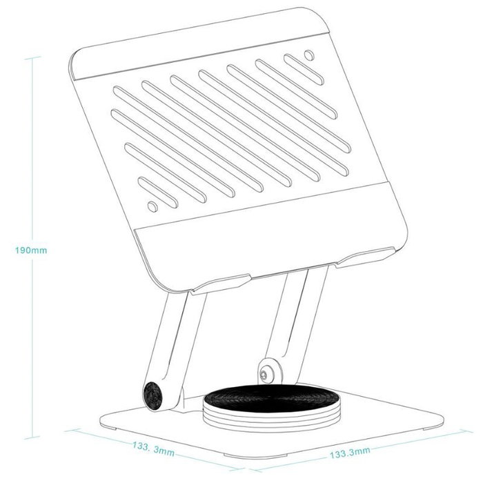 Tooq Soporte Plegable 360° para Dispositivos de hasta 13 pulg, Plata Tooq Soporte Plegable 360° para Dispositivos de hasta 13 pulg, Plata